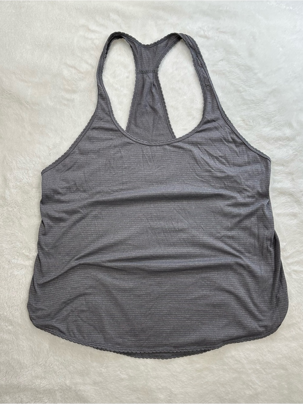 Lululemon 105 F Singlet Tank Heathered Slate Gray Size 10